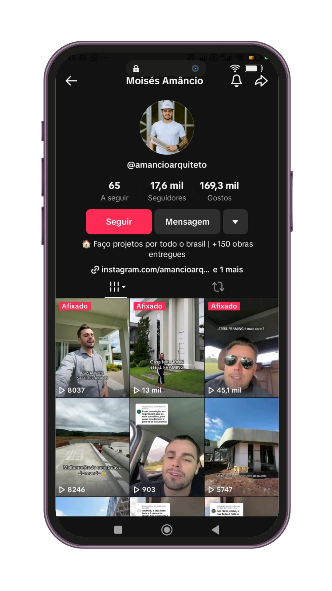 Instagram Stories Amâncio Construtora