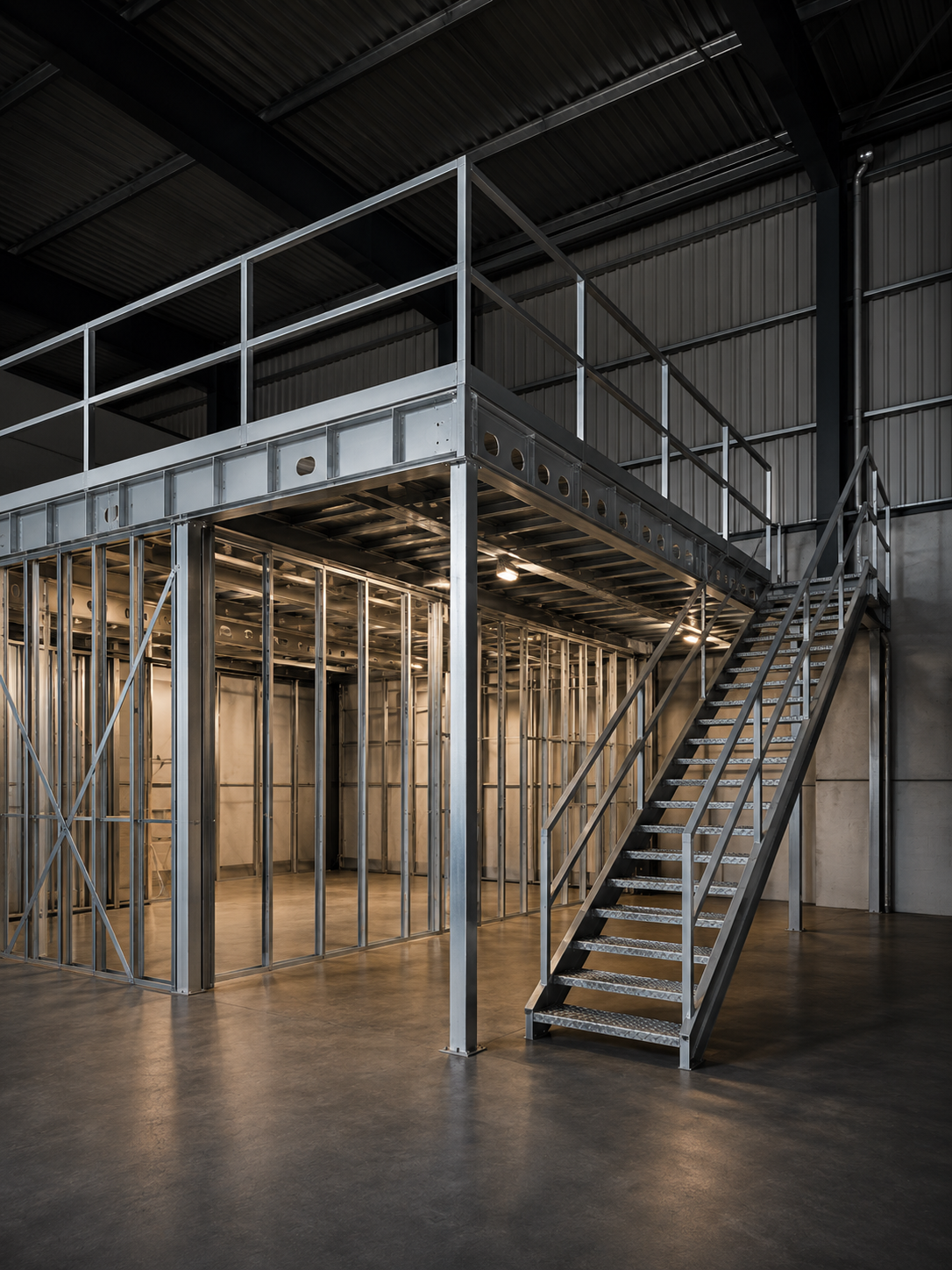 Mezanino em estrutura Light Steel Framing